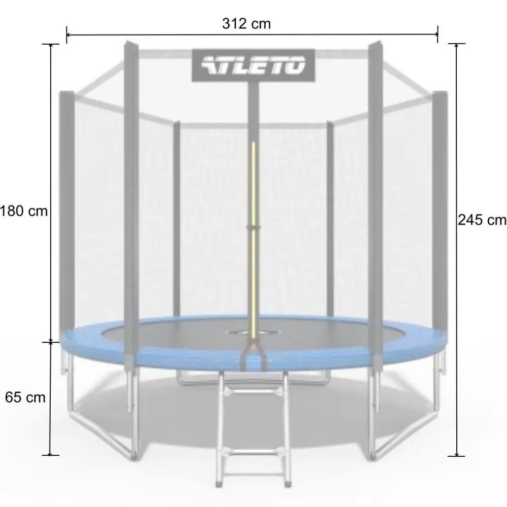 Батут дитячий з сіткою та драбинкою Atleto 312 см 