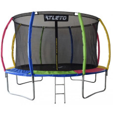 Батут дитячий Atleto 312см із внутрішньою захисною сіткою multicolor