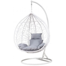 Подвесное кресло-качалка кокон Bonro 329XL бело-серое