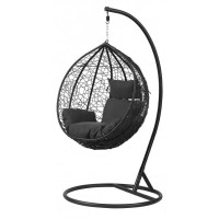 Подвесное кресло-качалка кокон Bonro 329S черно-серое