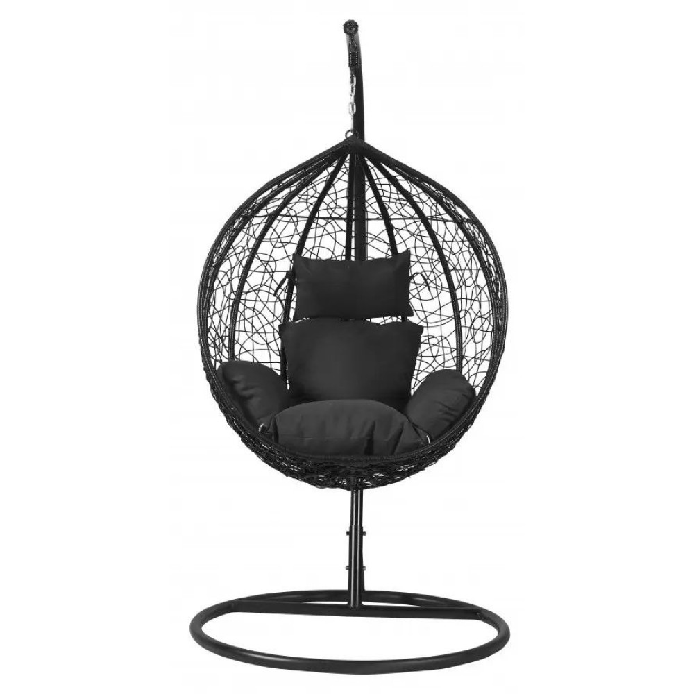 Подвесное кресло-качалка кокон Bonro 329S черно-серое