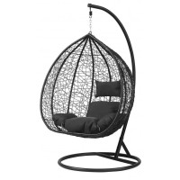 Подвесное кресло-качалка кокон Bonro 329XL черно-серое