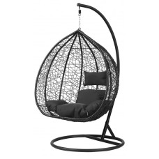 Подвесное кресло-качалка кокон Bonro 329XL черно-серое
