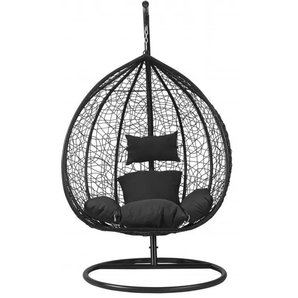 Подвесное кресло-качалка кокон Bonro 329XL черно-серое