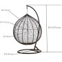 Подвесное кресло-качалка кокон Bonro 329XL черно-серое