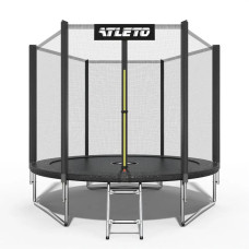 Батут дитячий з сіткою та драбинкою Atleto 312 см Чорний