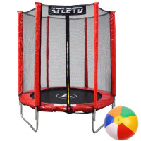 Батут дитячий з сіткою Atleto 183 см Червоний