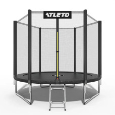 Батут дитячий з сіткою та драбинкою Atleto 252 см чорний 