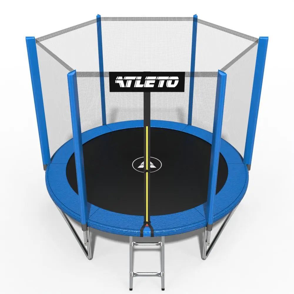 Дитячий батут з сіткою та драбинкою Atleto 312 см Синій