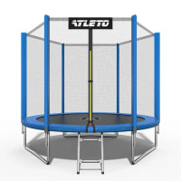 Дитячий батут з сіткою та драбинкою Atleto 312 см Синій