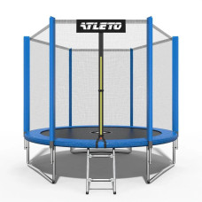 Дитячий батут з сіткою та драбинкою Atleto 312 см Синій