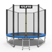 Батут детский с сеткой и стремянкой Atleto 252 см + подарок мячик