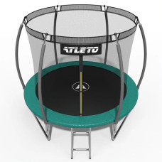 Батут дитячий Atleto 312 см з внутрішньою сіткою та драбинкою Зелений