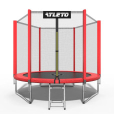 Батут дитячий з сіткою та драбинкою Atleto 252 см Червоний