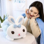 М'яка Іграшка подушка 3 в 1 Malloory синій Кролик Sweet з пледом 65 см (8515-11-Б)