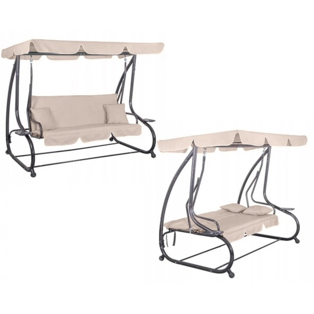Качеля садова Bonro Garden BW-002 бежева 3 місна