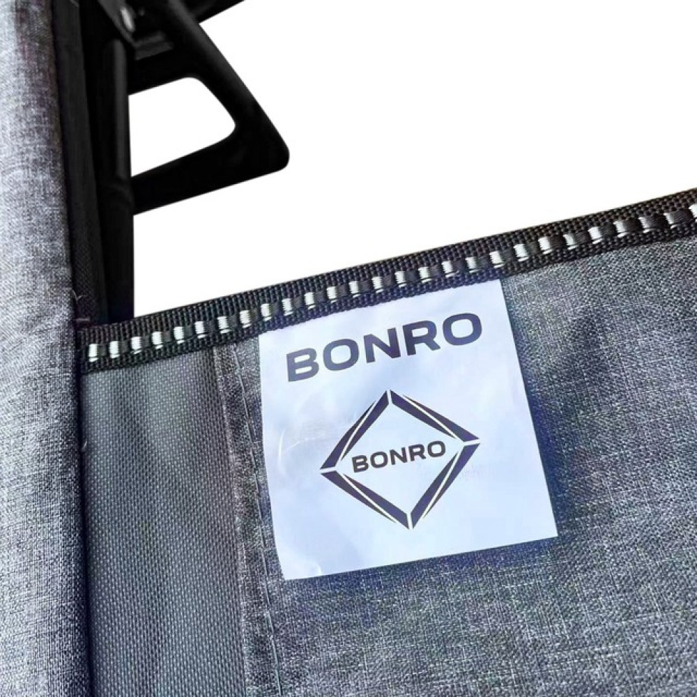 Шезлонг лежак Bonro B-006 темно-сірий + кишеня