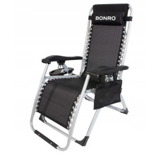 Шезлонги комплект 2шт Bonro BG-006 чорний + кишеня