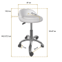 Крісло табурет на колесах зі спинкою кругле Bonro B-498 біле