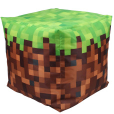 Дитячий м'який пуф Minecraft, "Зелений куб", 44 см