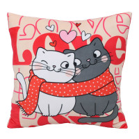М'яка дитяча подушка 2 Котики, 35 см